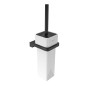 Nimco Maya - Brosse de toilette murale avec support, blanc/noir MAC 29094K-90
