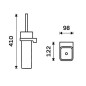 Nimco Maya - Brosse de toilette murale avec support, blanc/noir MAC 29094K-90