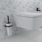 Nimco Maya - Brosse de toilette murale avec support, blanc/noir MAC 29094K-90
