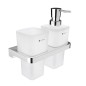Nimco Maya - Distributeur de savon et gobelet avec support, verre dépoli/chrome MA 2905831H-26