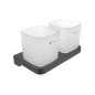 Nimco Maya - Pot à brosse à dents et dentifrice avec support, verre dépoli/noir MAC 29058D-C-90