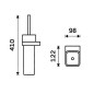 Nimco Nikau - Brosse de toilette murale avec support, blanc/chrome NK 30094K-26