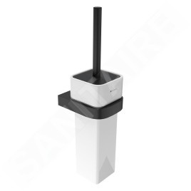 Nimco Nikau - Brosse de toilette murale avec support, blanc/noir NKC 30094K-90