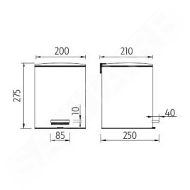 Nimco Poubelles - Poubelle 5 L, acier inoxydable KOS 9005-18