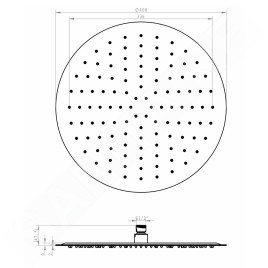 Sapho Slim - Douche de tête, diamètre 40 cm, inox MS571