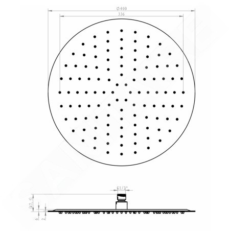 Sapho Slim - Douche de tête, diamètre 40 cm, inox MS571