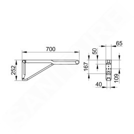 Keuco Axess - Barre de maintien 70 cm, pliable, noire 35003370737