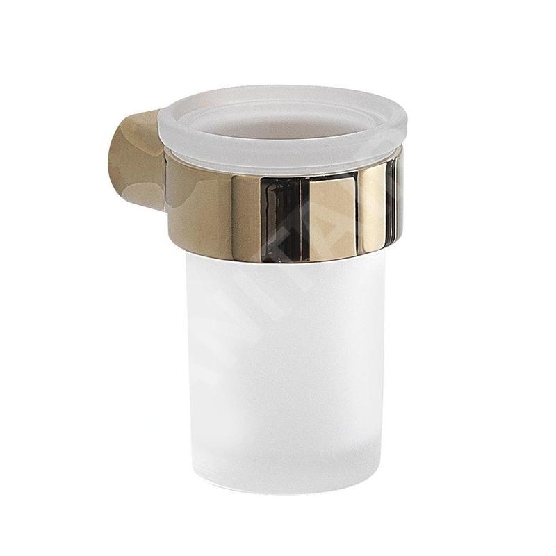 Sapho Gedy Pirenei - Verre pour brosse à dents et dentifrice, à poser, verre dépoli/doré PI1087