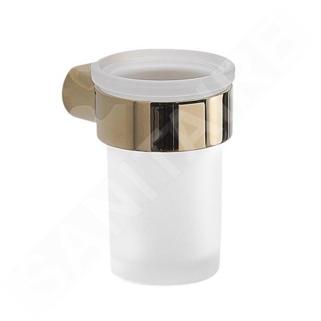 Sapho Gedy Pirenei - Verre pour brosse à dents et dentifrice, à poser, verre dépoli/doré PI1087