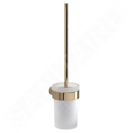 Sapho Gedy Pirenei - Brosse de toilette murale avec support, or/verre satiné PI330387