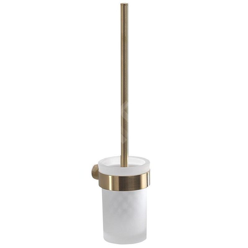 Sapho Gedy Pirenei - Brosse de toilette murale avec support, or mat/verre satiné PI330388
