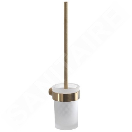 Sapho Gedy Pirenei - Brosse de toilette murale avec support, or mat/verre satiné PI330388