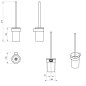 Sapho Gedy Pirenei - Brosse de toilette murale avec support, or mat/verre satiné PI330388