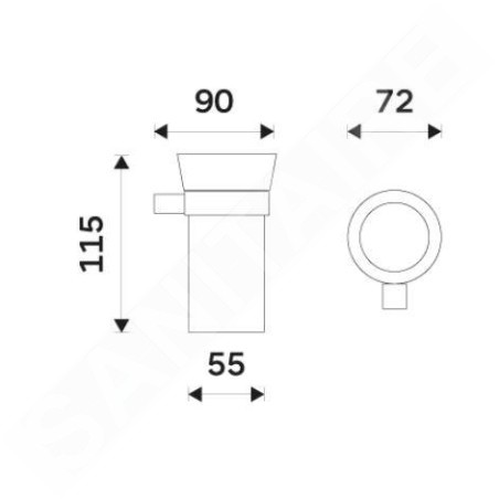 Nimco Bormo - Porte brosse à dents et dentifrice, chrome BR 11058KU-26