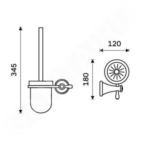 Nimco Lada - Brosse de toilette murale, avec support, laiton LA 19094KU-65