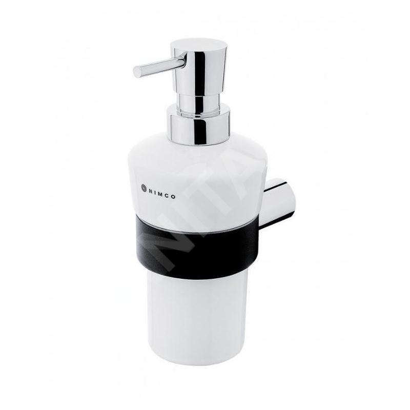 Nimco Nava - Distributeur de savon liquide avec support, chrome/noir mat NA 28031KU-T