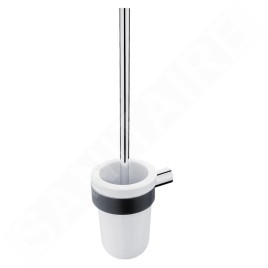 Nimco Nava - Brosse de toilette murale, avec support, chrome/noir mat NA 28094KU