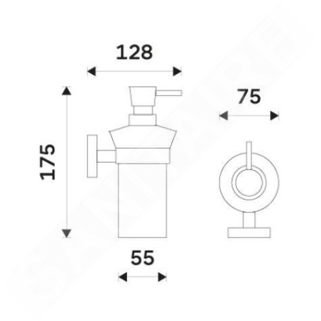 Nimco Unix - Distributeur de savon liquide avec support, chrome UN 13031KU-T-26