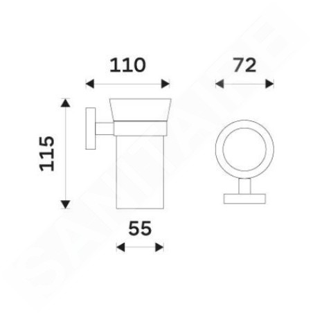 Nimco Unix - Porte brosse à dents et dentifrice, chrome UN 13058KU-26