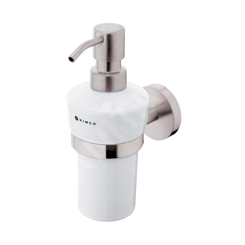 Nimco Unix - Distributeur de savon liquide avec support, acier inoxydable brossé UNM 13031KUL-10