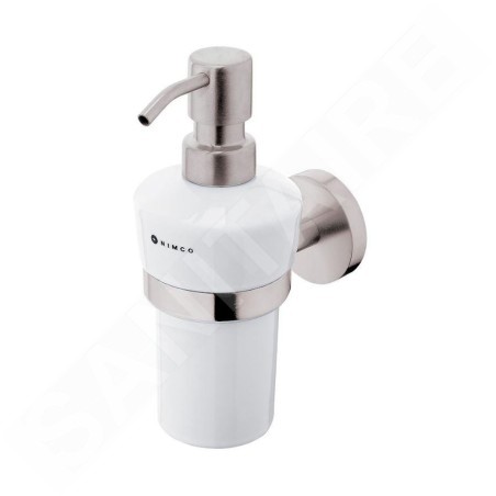 Nimco Unix - Distributeur de savon liquide avec support, acier inoxydable brossé UNM 13031KUL-10