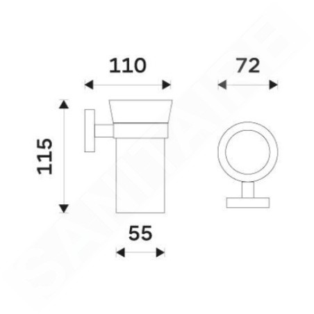 Nimco Unix - Porte-brosse et porte-dentifrice, acier inoxydable brossé UNM 13058KU-10