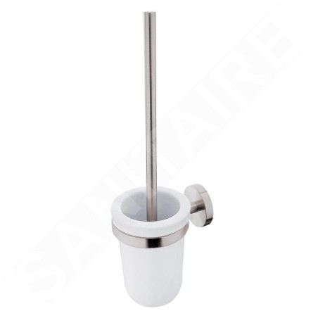 Nimco Unix - Brosse de toilette murale, avec support, acier inoxydable brossé UNM 13094KU-10