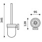 Nimco Unix - Brosse de toilette murale, avec support, acier inoxydable brossé UNM 13094KU-10