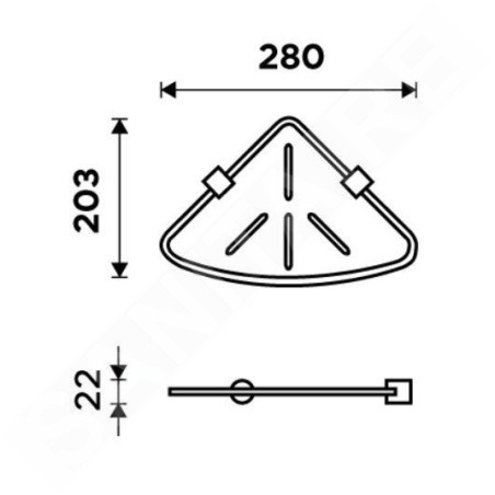 Nimco Bormo - Tablette d'angle, chrome/blanc mat BR X208-26