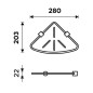 Nimco Bormo - Tablette d'angle, chrome/blanc mat BR X208-26
