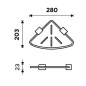 Nimco Kibo - Tablette d'angle, chrome/blanc mat KI X208-26