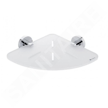 Nimco Unix - Tablette d'angle, chrome/blanc mat UN X208-26