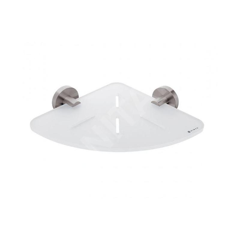 Nimco Unix - Tablette d'angle, acier inoxydable/blanc mat UNM X208-10
