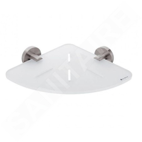 Nimco Unix - Tablette d'angle, acier inoxydable/blanc mat UNM X208-10