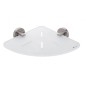 Nimco Unix - Tablette d'angle, acier inoxydable/blanc mat UNM X208-10