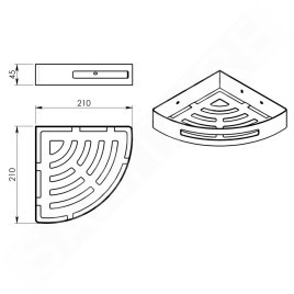 Sapho Gedy Smart - Tablette d'angle, inox 247938