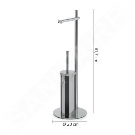 Sapho Accessoires de salle de bains Gedy - Porte papier-toilette et brosse WC, chrome 143213