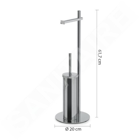 Sapho Accessoires de salle de bains Gedy - Porte papier-toilette et brosse WC, chrome 143213