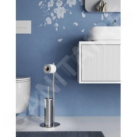 Sapho Accessoires de salle de bains Gedy - Porte papier-toilette et brosse WC, chrome 143213