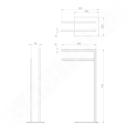 Sapho Accessoires de salle de bains Gedy - Porte-serviettes sur pied, chrome 133113