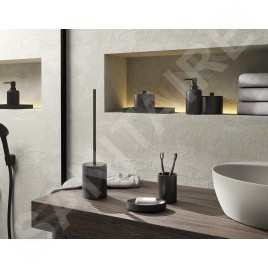 Sapho Gedy Brenda - Porte-brosse à dents et dentifrice à poser, noir mat BR9814