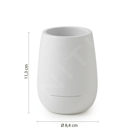 Sapho Gedy Kira - Porte-brosse à dents et dentifrice, blanc mat KI9802