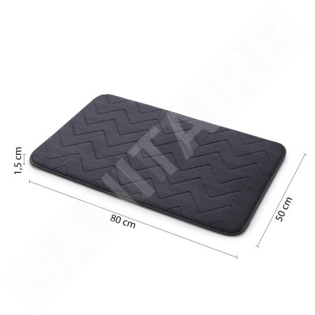 Sapho Accessoires de salle de bains Gedy - Tapis de salle de bains 50 x 80 cm, avec antidérapant, anthracite 96MS508085