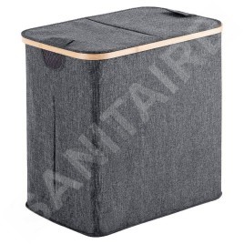 Sapho Accessoires de salle de bains Gedy - Panier à linge, 51 x 34 x 53 cm, gris/bambou 133808