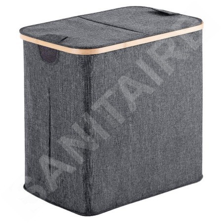 Sapho Accessoires de salle de bains Gedy - Panier à linge, 51 x 34 x 53 cm, gris/bambou 133808
