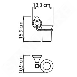 Sapho Gedi Nevis - Porte-brosse à dents et porte-dentifrice, céramique/chrome NV1013