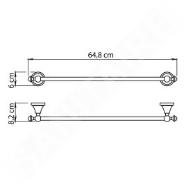 Sapho Gedi Nevis - Porte-serviettes, longueur 65 cm, chrome NV216013