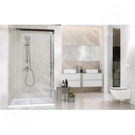 Cersanit Crea - Porte de douche 120x200 cm, chrome/verre clair S159-007