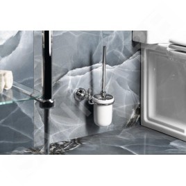 Sapho Gedi Nevis - Brosse WC avec support mural, céramique / chrome NV330313