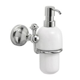 Sapho Gedi Nevis - Distributeur de savon avec support, céramique/chrome NV8013